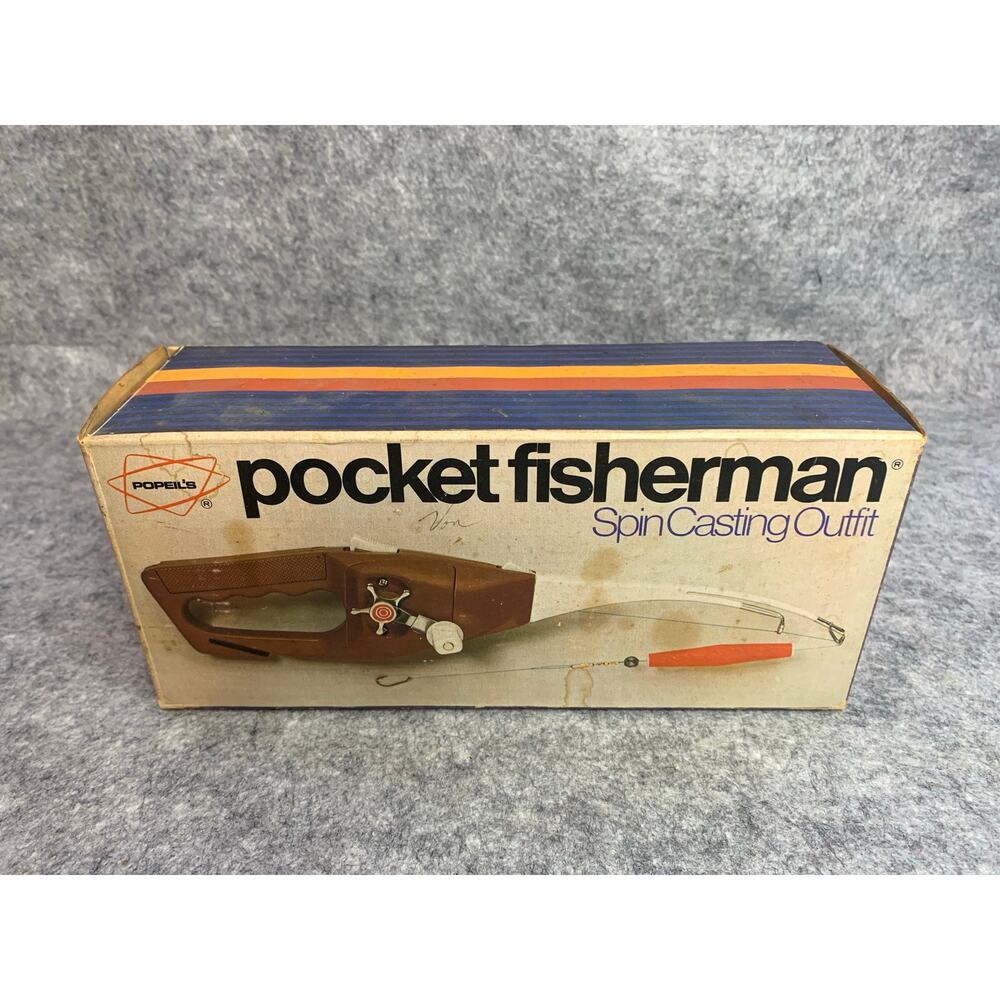 Ronco Pocket Fisherman, Popeil Spin Casting Outfit, Vintage, Original Box, 1972